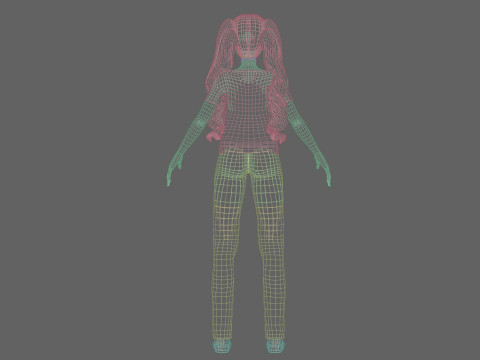 Cartoon anime girl V36497 3Dモデル
