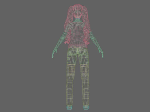 Cartoon anime girl V36497 3D Model