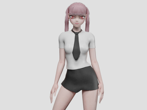 Cartoon cute girl V23195 3D Model