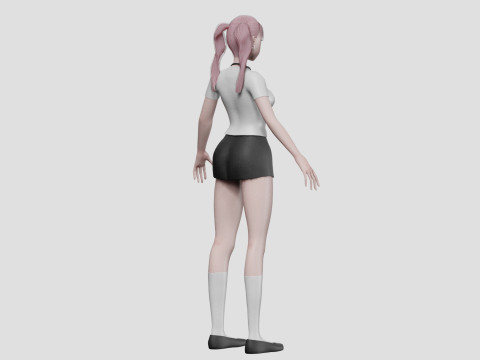 Cartoon cute girl V23195 3D Модель