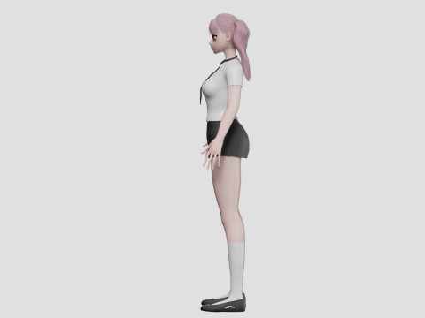 Cartoon cute girl V23195 3D Модель