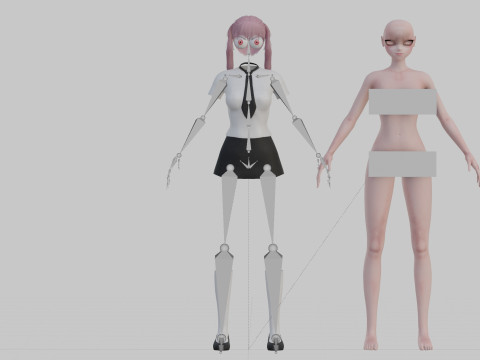 Cartoon cute girl V23195 3D Модель