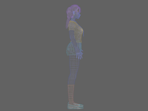 Cartoon cute girl V23195 3D Модель