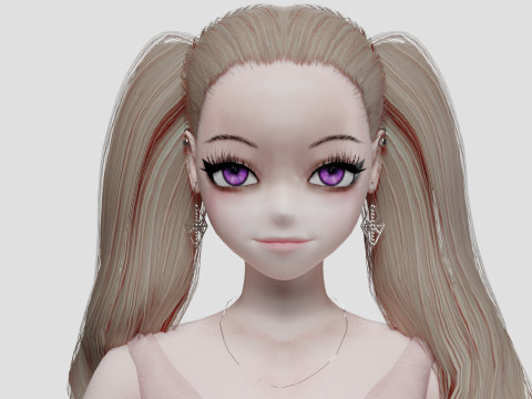Classic anime girl V36021 3D 模型