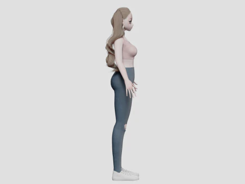 Classic anime girl V36021 3D Model
