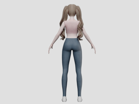Classic anime girl V36021 3D 模型