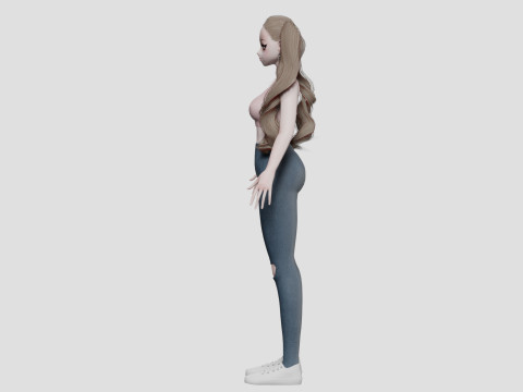 Classic anime girl V36021 3D 模型
