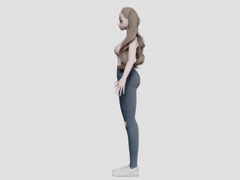 Classic anime girl V36021 3D Model