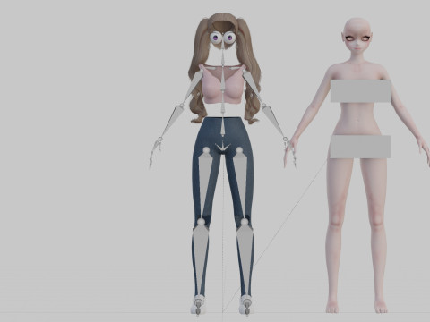 Classic anime girl V36021 3D 模型