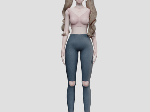 Classic anime girl V36021 3D 模型