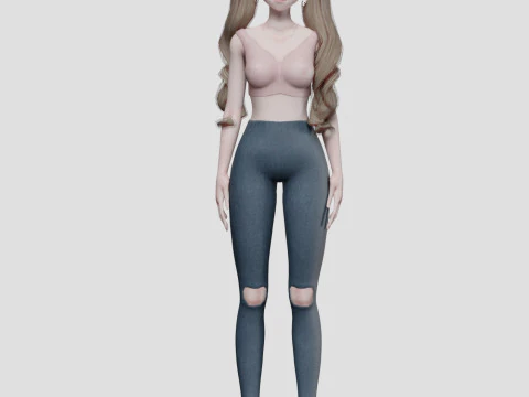 Classic anime girl V36021 3D Model