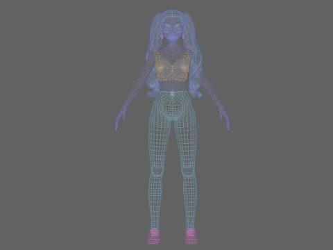Classic anime girl V36021 3D Model