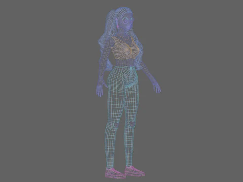 Classic anime girl V36021 3D Model