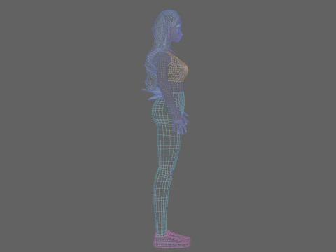 Classic anime girl V36021 3D Model