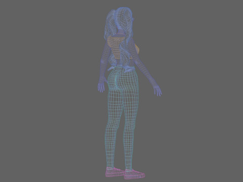 Classic anime girl V36021 3D 模型