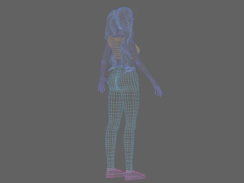 Classic anime girl V36021 3D Model