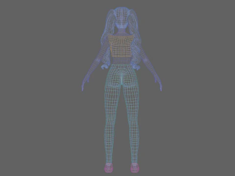 Classic anime girl V36021 3D Model