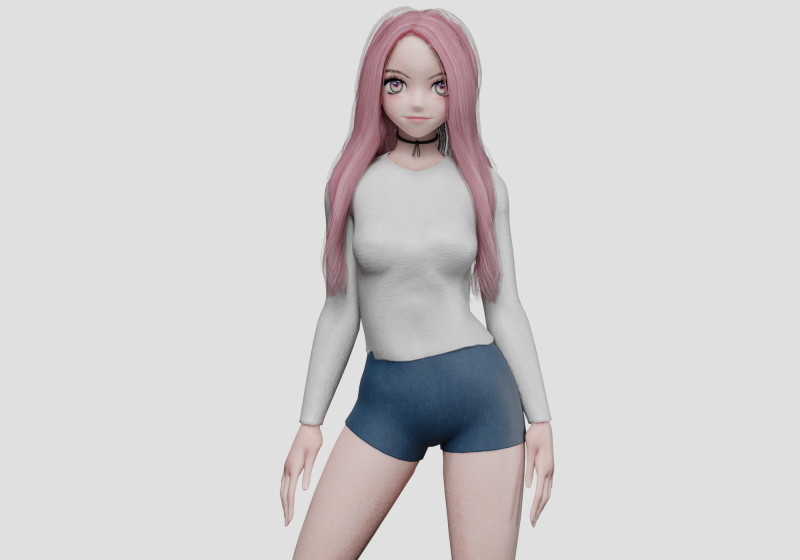 Classic Basic girl V28072 3D Модель .c4d .max .obj .3ds .fbx .stl .blend 