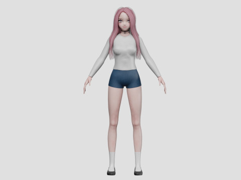 Classic Basic girl V28072 3D Модель