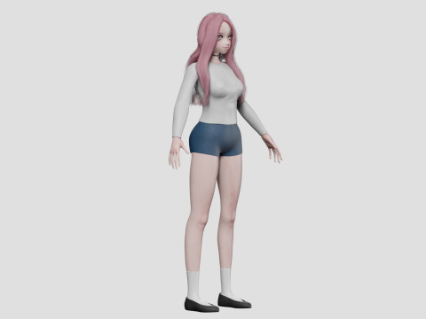 Classic Basic girl V28072 3D Модель