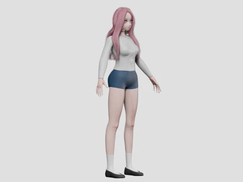 Classic Basic girl V28072 3D Model