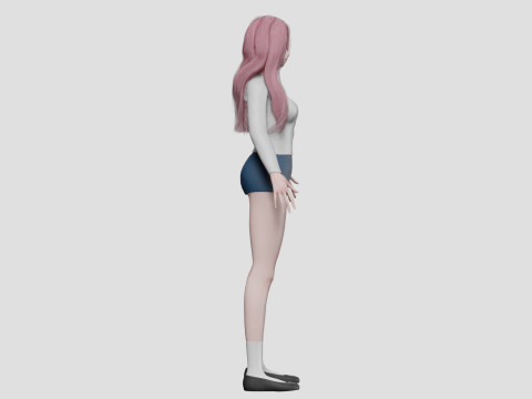 Classic Basic girl V28072 3D Модель