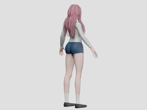 Classic Basic girl V28072 3D Модель