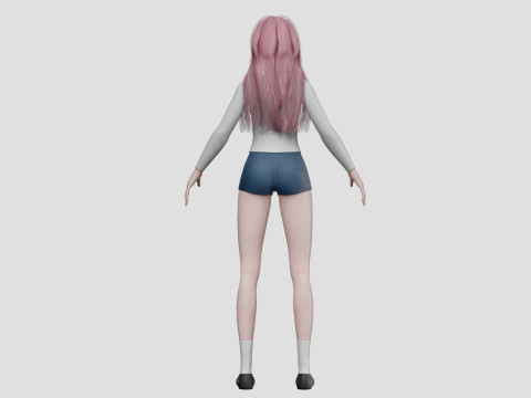 Classic Basic girl V28072 3D Модель