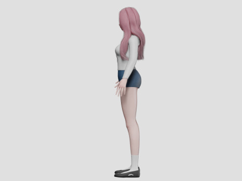 Classic Basic girl V28072 3D Модель