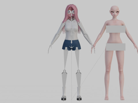 Classic Basic girl V28072 3D Модель