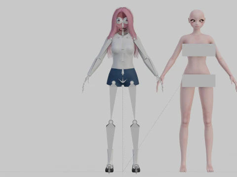 Classic Basic girl V28072 3D Model