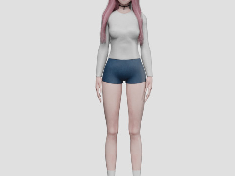 Classic Basic girl V28072 3D Модель