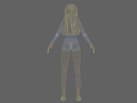 Classic Basic girl V28072 3D Model