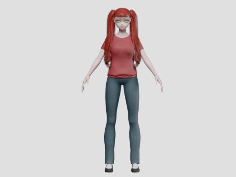 Classic cute girl V28850 3D Model