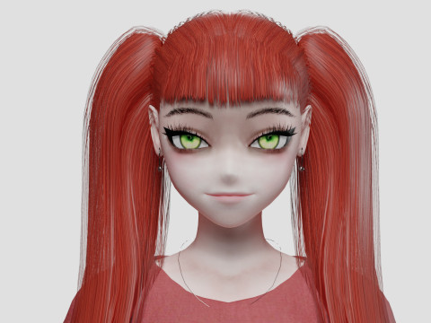 Classic cute girl V28850 3D Model