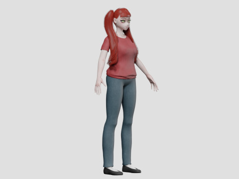 Classic cute girl V28850 3D Model