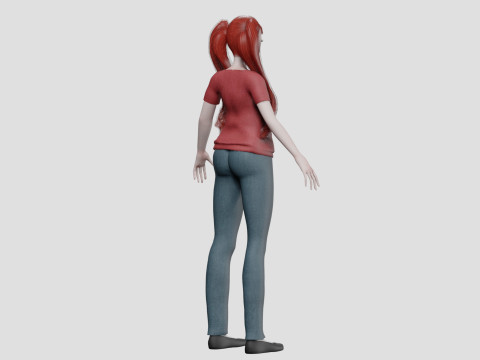 Classic cute girl V28850 3D Model