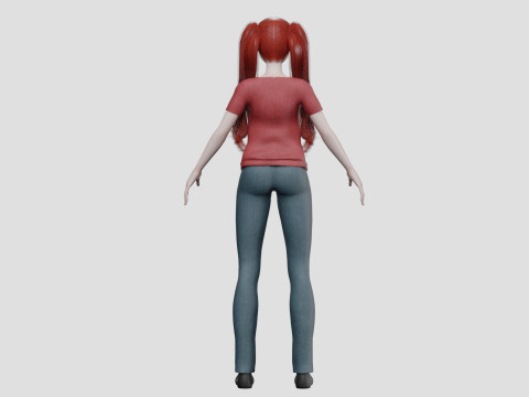Classic cute girl V28850 3D Model