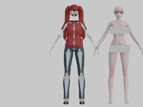 Classic cute girl V28850 3D Model