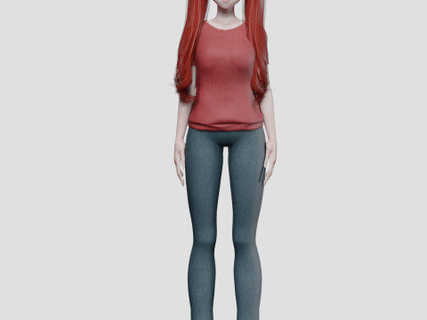 Classic cute girl V28850 3D Model