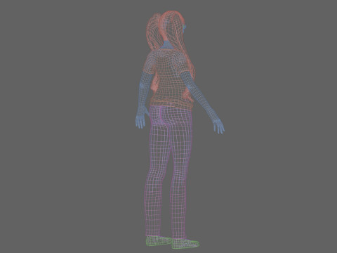 Classic cute girl V28850 3D Model