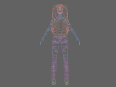 Classic cute girl V28850 3D Model