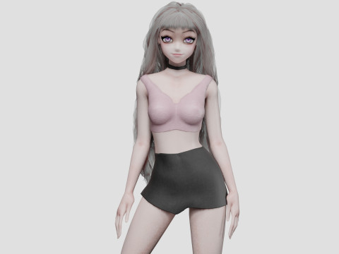 Cool anime girl V38264 Modèle 3D