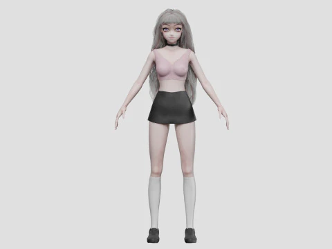 Cool anime girl V38264 3D Model