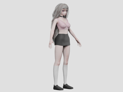 Cool anime girl V38264 3D Model