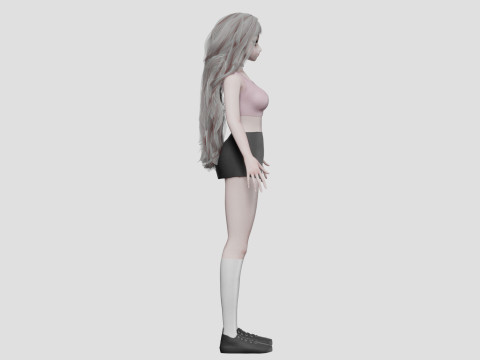 Cool anime girl V38264 3D Model