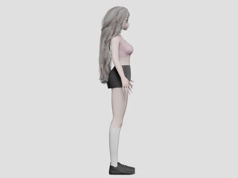 Cool anime girl V38264 3D Model
