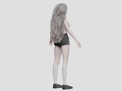 Cool anime girl V38264 3D Model