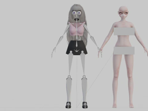 Cool anime girl V38264 3D Model