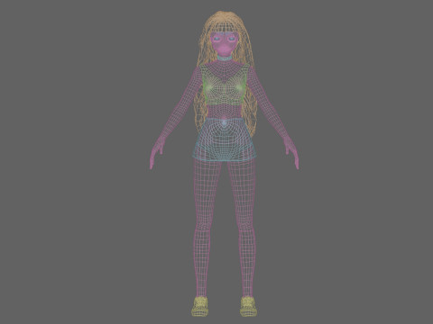 Cool anime girl V38264 3D Model